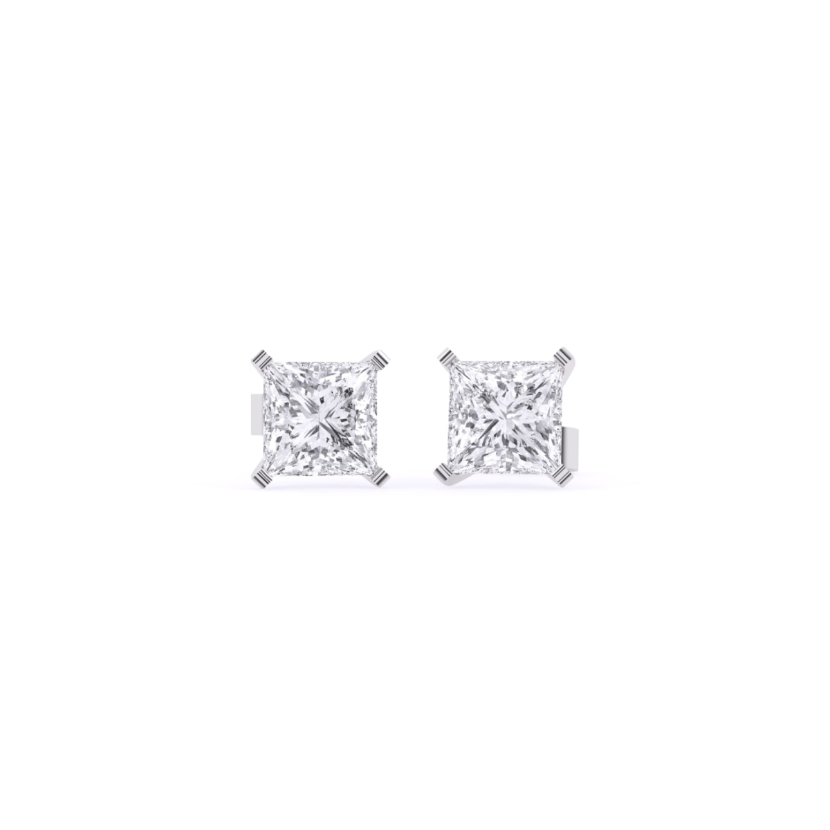 Delicate Princess Solitaire Stud Earrings